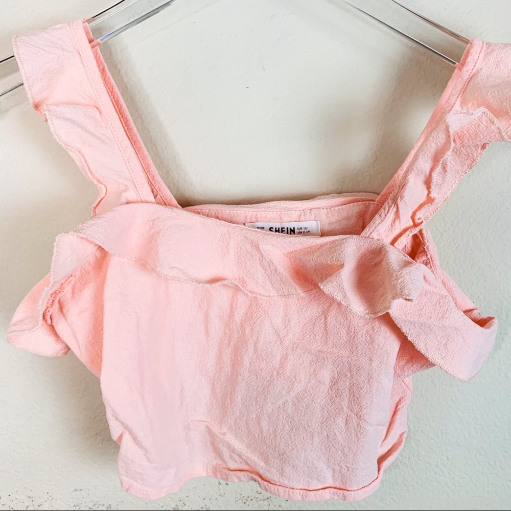 Shein Crop Ruffle Top - Picture 1 of 3